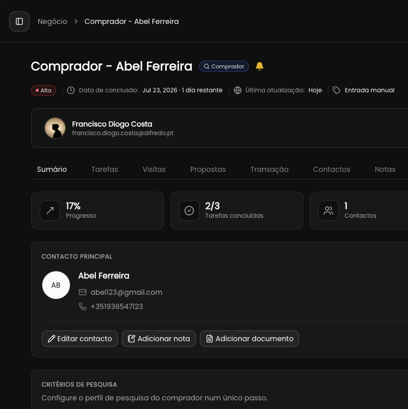 Faça a gestão de toda a sua pipeline de negócios num só lugar